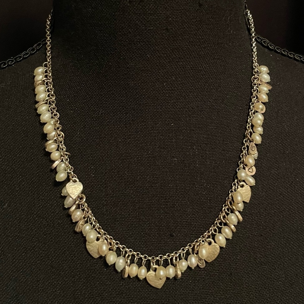 brighton pearl and silver necklace